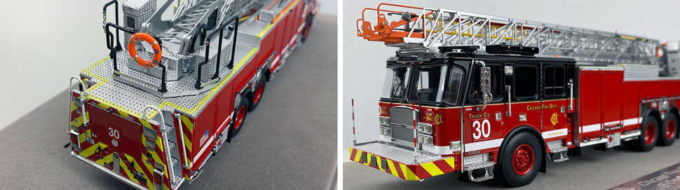 Closeup pics 3-4 of Chicago Fire Department E-One 100' Truck 30 scale model