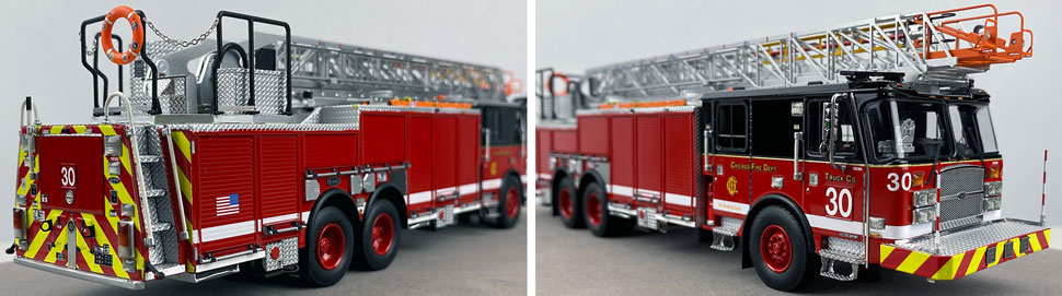 Closeup pics 11-12 of Chicago Fire Department E-One 100' Truck 30 scale model