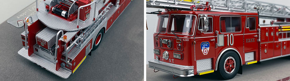 Closeup pictures 1-2 of the FDNY's 1984 Ladder 10 scale model