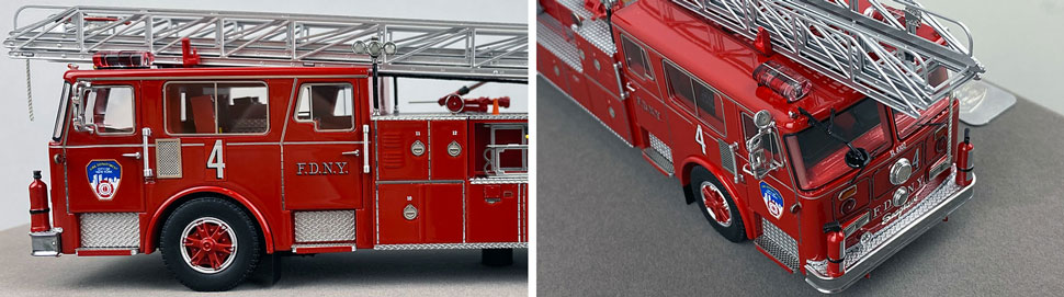 Closeup pictures 3-4 of the FDNY's 1983 Ladder 4 scale model