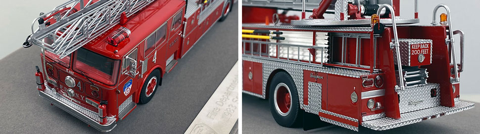 Closeup pictures 9-10 of the FDNY's 1983 Ladder 4 scale model