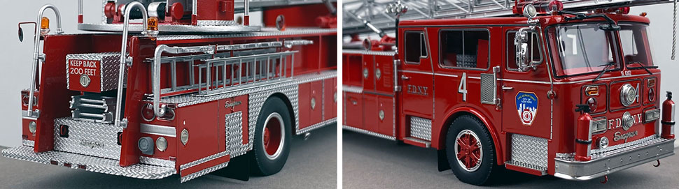 Closeup pictures 11-12 of the FDNY's 1983 Ladder 4 scale model
