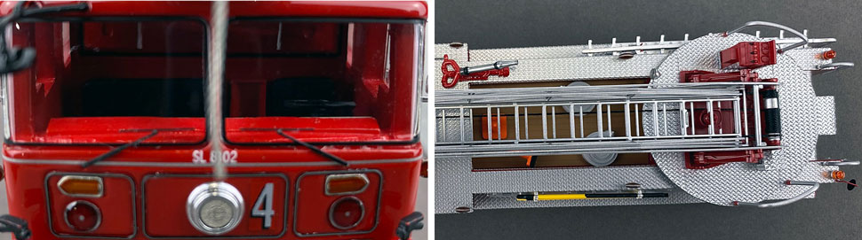 Closeup pictures 13-14 of the FDNY's 1983 Ladder 4 scale model