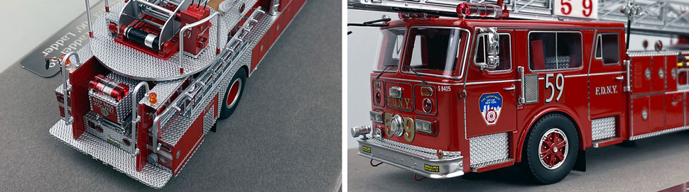 Closeup pictures 1-2 of the FDNY's 1984 Ladder 59 scale model Closeup pictures 1-2 of the FDNY's 1984 Ladder 59 scale model