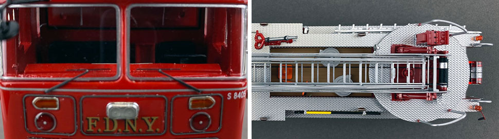 Closeup pictures 13-14 of the FDNY's 1984 Ladder 59 scale model