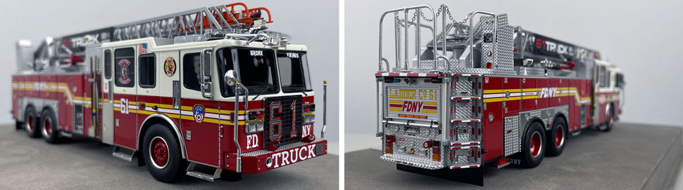 Closeup pictures 11-12 of the FDNY Ladder 61 scale model