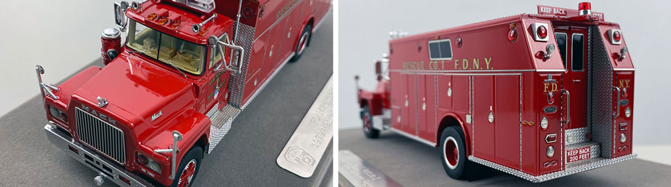 Closeup pictures 7-8 of the FDNY's 1979 Mack R/Pierce Rescue 1 scale model