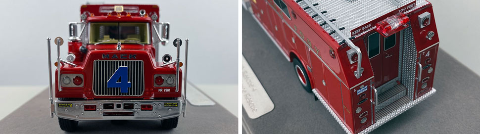 Closeup pictures 1-2 of the FDNY's 1979 Mack R/Pierce Rescue 4 scale model