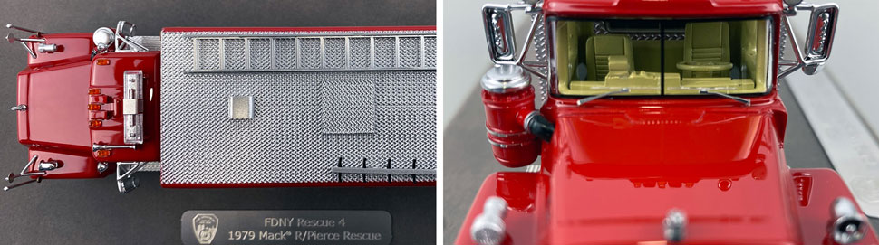 Closeup pictures 13-14 of the FDNY's 1979 Mack R/Pierce Rescue 4 scale model