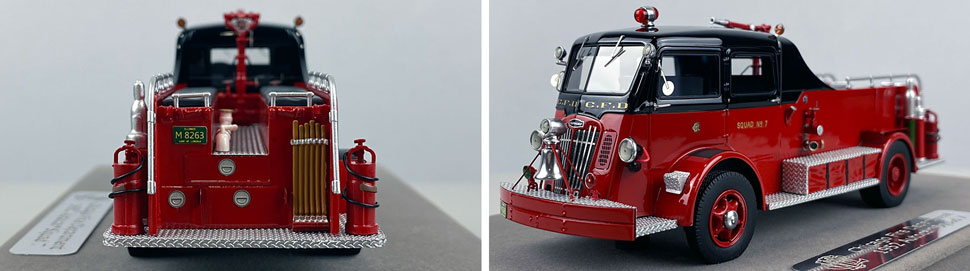 Closeup pics 9-10 of Chicago Fire Department 1952 Autocar Squad 7 scale model