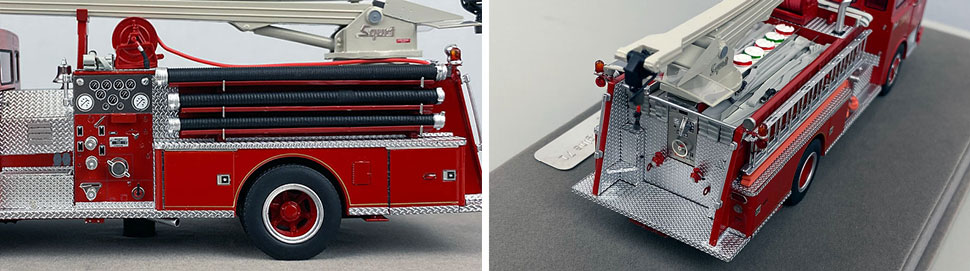 Closeup images 5-6 of FDNY 1970 Mack CF Squrt Engine 71 scale model