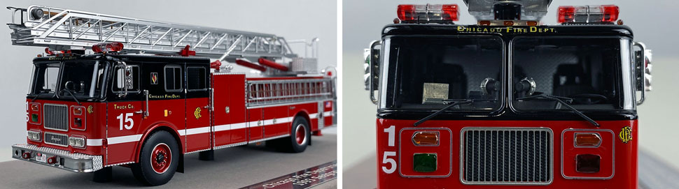 Closeup pics 13-14 of Chicago Fire Department Seagrave Truck 15 scale model