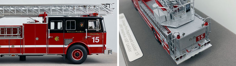 Closeup pics 9-10 of Chicago Fire Department Seagrave Truck 15 scale model