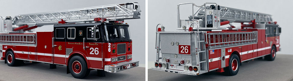 Closeup pics 3-4 of Chicago Fire Department Seagrave Truck 26 scale model