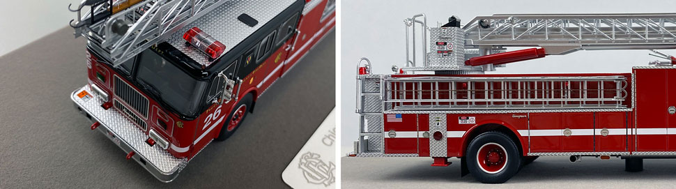 Closeup pics 1-2 of Chicago Fire Department Seagrave Truck 26 scale model