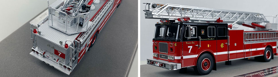 Closeup pics 3-4 of Chicago Fire Department Seagrave Truck 7 scale model