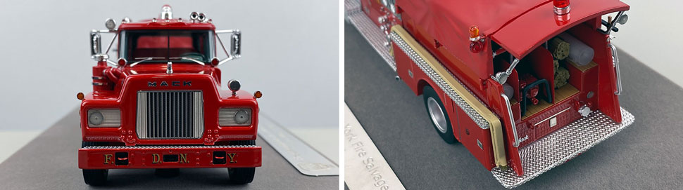 Closeup pictures 1-2 of the FDNY's 1969 Mack R Salvage 2 scale model