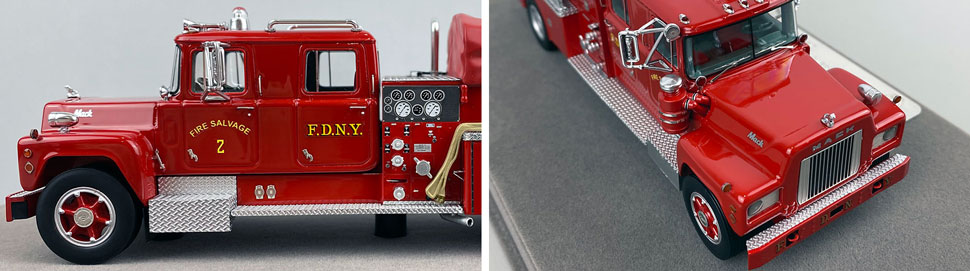 Closeup pictures 5-6 of the FDNY's 1969 Mack R Salvage 2 scale model