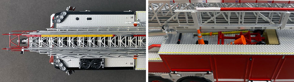 Closeup pics 13-14 of Chicago Fire Department E-One 137' Aerial Tower 8 scale model