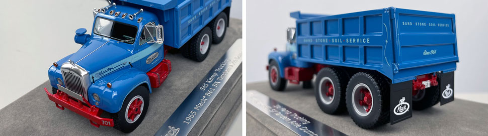 Closeup pictures 7-8 of the Sid Kamp Trucking Mack B61 Dump Truck scale model