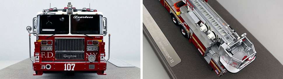 Closeup pictures 1-2 of the FDNY Ladder 107 scale model