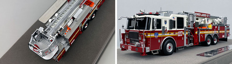 Closeup pictures 3-4 of the FDNY Ladder 107 scale model