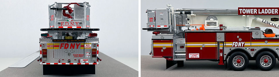 Closeup pictures 9-10 of the FDNY Ladder 107 scale model