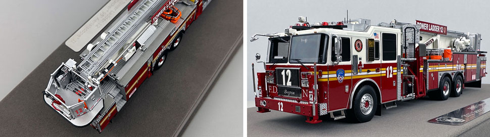 Closeup pictures 3-4 of the FDNY Ladder 12 scale model