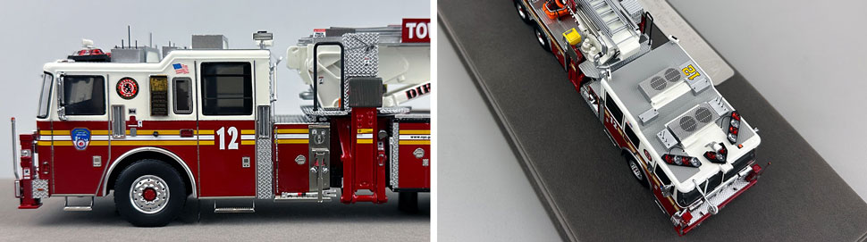 Closeup pictures 5-6 of the FDNY Ladder 12 scale model