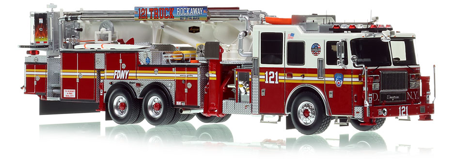 The first museum grade scale model of FDNY's Seagrave 95' Tower Ladder 121