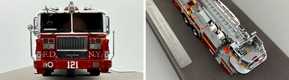 Closeup pictures 1-2 of the FDNY Ladder 121 scale model