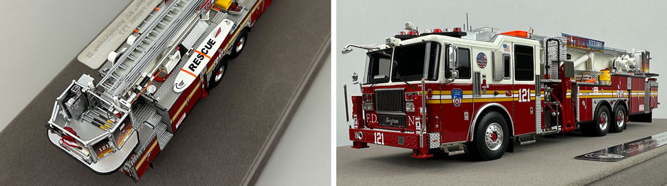 Closeup pictures 3-4 of the FDNY Ladder 121 scale model