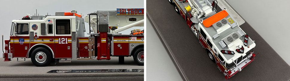 Closeup pictures 5-6 of the FDNY Ladder 121 scale model