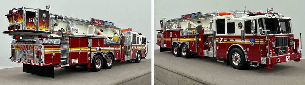 Closeup pictures 11-12 of the FDNY Ladder 121 scale model