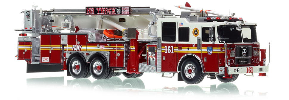 The first museum grade scale model of FDNY's Seagrave 95' Tower Ladder 161