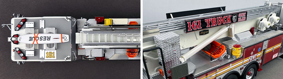 Closeup pictures 13-14 of the FDNY Ladder 161 scale model