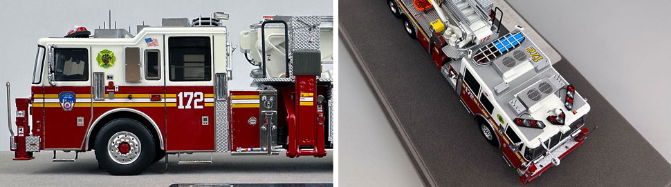 Closeup pictures 5-6 of the FDNY Ladder 172 scale model