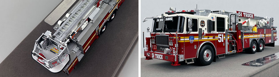 Closeup pictures 3-4 of the FDNY Ladder 51 scale model