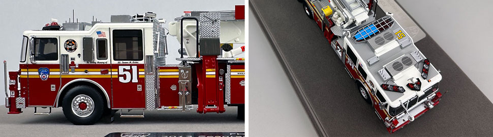 Closeup pictures 5-6 of the FDNY Ladder 51 scale model