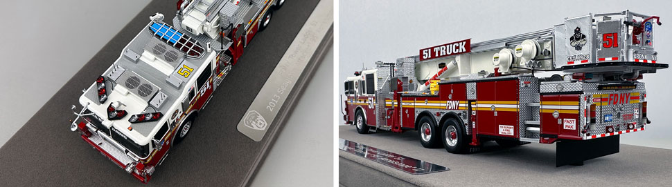 Closeup pictures 7-8 of the FDNY Ladder 51 scale model