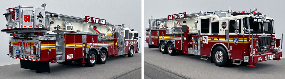 Closeup pictures 11-12 of the FDNY Ladder 51 scale model