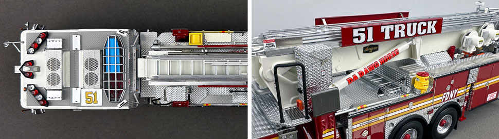 Closeup pictures 13-14 of the FDNY Ladder 51 scale model