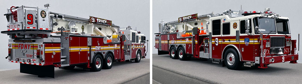 Closeup pictures 11-12 of the FDNY Ladder 9 scale model