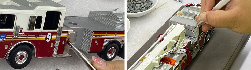 2012-2014 Seagrave 95' Tower Ladder Scale Model Assembly Pictures 11-12