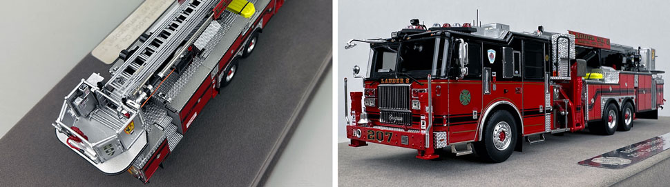 Closeup pictures 3-4 of the Baldwin Fire Department Ladder Co. 2 scale model