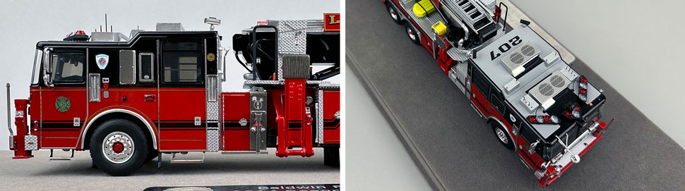 Closeup pictures 5-6 of the Baldwin Fire Department Ladder Co. 2 scale model