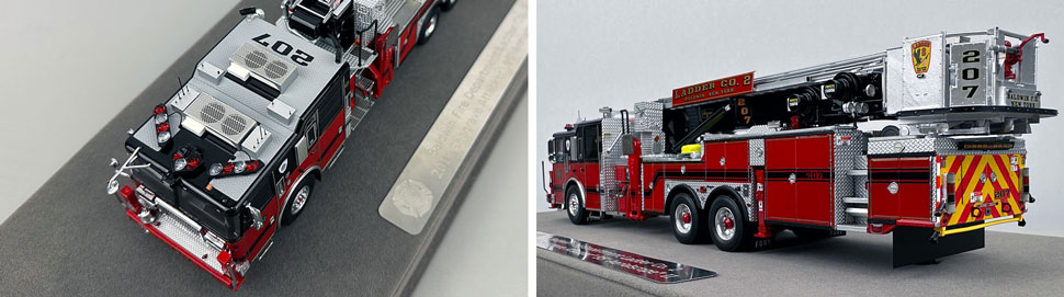 Closeup pictures 7-8 of the Baldwin Fire Department Ladder Co. 2 scale model