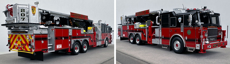 Closeup pictures 11-12 of the Baldwin Fire Department Ladder Co. 2 scale model