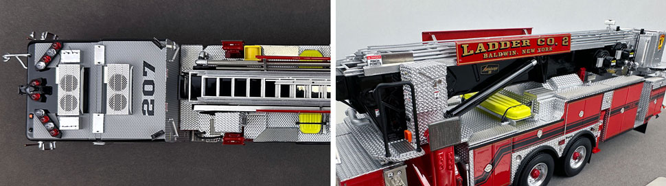 Closeup pictures 13-14 of the Baldwin Fire Department Ladder Co. 2 scale model