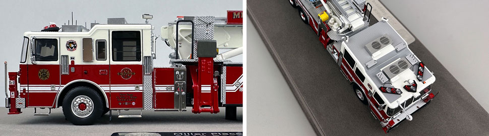 Closeup pictures 5-6 of the Miller Place Fire Department Ladder 4 scale model